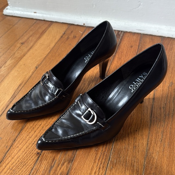Franco Sarto Elegant Pointed Toe Black Women's Heels 8 - Picture 4 of 7